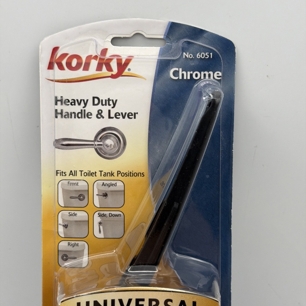 Korky StrongArm Handle & Lever 6051 Toilet Flush Adjustable Universal Chrome - Picture 2 of 9